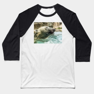 Head of Polar bear above water Baseball T-Shirt